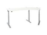 Schäfer Shop Select Winkelschreibtisch ERGO-T 2.0, elektrisch höhenverstellbar, 135° Winkel rechts, T-Fuss, B 2185 mm, weiss/weissalu