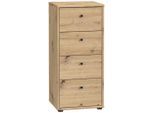 Kommode, Eiche Artisan, Holzwerkstoff, 4 Schublade(n) Schubladen, 38.6x85.5x34.8 cm, Typenauswahl, Beimöbel erhältlich, stehend, Wohnzimmer, Kommoden & Sideboards, Kommoden