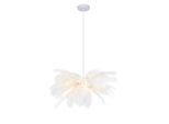 Novel Hängeleuchte , Weiss , Metall, Textil , Federn , Blatt , 120 cm , RoHS, CE , Lampen & Leuchten, Innenbeleuchtung, Hängelampen