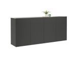 Hom`in Sideboard, Anthrazit, Holzwerkstoff, 6 Fächer, 180x80x42 cm, Typenauswahl, hängend, Wohnzimmer, Kommoden & Sideboards, Sideboards