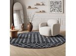 Teppich SANAT "Boho 8204", schwarz, H:10mm Ø:150cm, Kunstfaser, Teppiche, Teppich, Kurzflor, robust, Boho, Scandic, für Fussbodenheizung geeignet