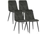 Boxxx Stuhl-Set, Schwarz, Dunkelgrau, Metall, Textil, Rundrohr, 43x84x56 cm, Stoffauswahl, Esszimmer, Stühle, Esszimmerstühle, Esszimmerstühle-Set