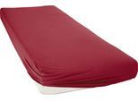 Spannbettlaken BELLANA "bellana premiumstretch", rot (bordeaux), 1 Stk., Jersey-Elasthan, 180-200x200-220 35, Jersey-Elasthan, Obermaterial: 95% Baumwolle, 5% Elasthan, Bettlaken, Spannbettlaken, super elastisch