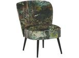 Beliani Sessel Polsterbezug Grün Voss , Grün, Multicolor , Textil , 60x76x52 cm , Wohnzimmer, Sessel, Polstersessel