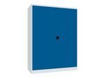 Pavoy Schwerlastschrank 1950x1470x630, Trennwand, 8 Fachböden a 200 kg, RAL 7035/5010 (36367-147-024-735510)