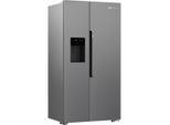 BEKO Side-by-Side "Beko Side by Side GN162341PTCHN, 525l, No Frost, silber, Wasserspender mit Ice", Energieeffizienz: E , silber (silberfarben), B:91cm H:179cm T:70,5cm, Kühlschränke, Side-by-Side