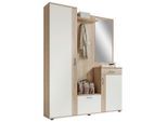 Garderobe, Weiß, Sonoma Eiche, Holzwerkstoff, 6-teilig, 1 Schublade(n) Schubladen, 145x188x30 cm, Garderobe, Garderoben-Set & Garderoben-Serien, Garderoben-Sets