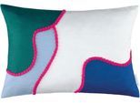 Kissenhülle TOM TAILOR "Tropical Organic" Gr. 1, blau (aquablau, blau, dunkelblau), B:38cm H:0,5cm L:58cm, Polyester, Polyester, Kissenbezüge, Kissenhülle