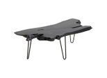 Ambia Home Couchtisch , Schwarz , Holz, Metall , Teakholz , massiv , Freiform , Haarnadel , 40x40x100 cm , Holzmöbel, Holztische, Wohnzimmertische