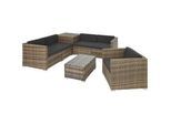 tectake Rattanlounge Pisa,inklusive großer Aufbewahrungsbox,natur , Naturfarben , Kunststoff , Rechteckig , Gartenmöbel, Gartengarnituren, Gartenmöbel-Sets