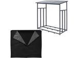 Ml-Design Kaminholzregal , Schwarz , Metall , 83x185x187.5 cm , Kleinmöbel, Kamine & Zubehör, Kaminholzregal