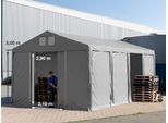 5x8 m Lagerzelt, PVC-Plane, grau, mit Bodenrahmen, ohne Statik - (79803)