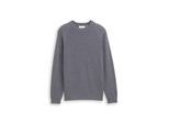 TOM TAILOR Herren Strickpullover mit Wollanteil, grau, Meliert, Gr. M