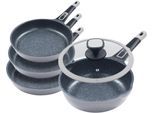 Pfannen-Set KING "Moonscape", grau, Ø:28cm, Pfannen, abnehmbarer Griff, MOONSCAPE-Beschichtung, Induktion