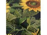 Baumwollstoff-Digitaldruck "Sonnenblumen", Serie Ria, grün-color