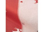 Jacquard "Hirsche & Herzen", rot/natur