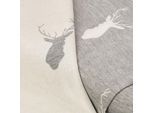Jacquard "Hirsch", grau/natur