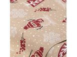 Dekostoff "Schneemann", Glitzer-Druck, beige-color