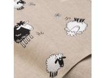 Baumwollstoff "Schäfchen", beige-color