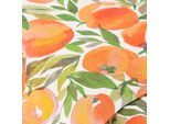 Dekostoff Pfirsiche "Lorena", orange/grün
