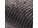Fellimitat mit Rippen, grau, 2,5 cm breite Rippe