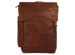 Laptoprucksack SPIKES & SPARROW, Herren, Gr. B/H/T: 24cm x 30cm x 13cm, onesize, braun (cognac), Leder, Rindsleder, Retro, Rucksäcke Laptoprucksack, echt Leder