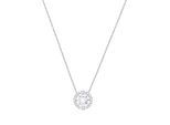Kette mit Anhänger SWAROVSKI "Una Sparkling Dc", silber (metallfarben, kristallweiß), Halsketten, Damen, Metall, L: 43, mit Swarovski Kristall