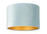 Leuchtenschirm , Hellblau , Metall, Textil , Federn , zylindrisch , E27 , 24 cm , Lampen & Leuchten, Leuchtenserien