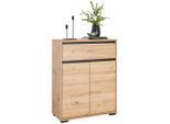 Carryhome Schuhschrank, Anthrazit, Eiche Artisan, Kunststoff, 3 Fächer, 1 Schublade(n) Schubladen, 80x102.8x38 cm, Beimöbel erhältlich, stehend, Garderobe, Schuhaufbewahrung, Schuhschränke
