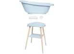 Bebe Jou Babybadeset , Blau , Kunststoff , 3-teilig , 79.5x40x46 cm , Pflegen, Baden, Babybadewannen