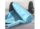 Sporthandtuch DYCKHOFF "Sporttuch Mikrofaser", blau, B:80cm L:180cm, Microfaser, Obermaterial: 90% Polyester, 10% Polyamid, Handtücher, im Set, mit Meshtasche, ideal für Sport, Reisen und Camping