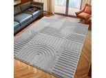 Designteppich AYYILDIZ TEPPICHE "ART 1121 Boho Design", silber, B:240cm H:20mm L:340cm, Polypropylen, Teppiche, auch als Läufer und in rund, 3D Optik, Boho, skandinavisch, Wohnzimmer