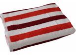 Badetuch DYCKHOFF "Planet Streifen", rot, B:70cm L:140cm, Walkfrottee, Obermaterial: 100% Baumwolle, Handtücher, Badetuch, mit Streifen