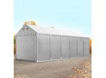 4x12 m Lagerzelt, PVC-Plane, grau, mit Bodenrahmen, ohne Statik - (49864)