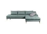 Mid.you Ecksofa , Hellblau , Textil , Erle , Uni , seitenverkehrt montierbar, L-Form , 313x215 cm , Made in Eu , Schlafen auf Sitzhöhe, Rücken echt , Wohnzimmer, Sofas & Couches, Wohnlandschaften, Ecksofas