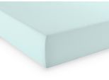 Spannbettlaken FLEURESSE "Q4000", blau (hellblau), B:120cm, Mako-Jersey, Obermaterial: 96% Baumwolle, 4% Elasthan, Bettlaken, Spannbettlaken