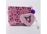 2er-Pack rosafarbene Kosmetiktaschen mit Katzenmotiv
