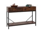 Konsolentisch MCW-O76, Telefontisch Beistelltisch Ablagetisch, Schubladen Ablage Industrial 76x109x30cm ~ rotbraun