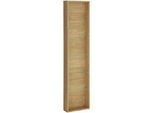 Linea Natura Badezimmerregal , Eichefarben , Glas , Eiche , furniert , 5 Fächer , 35x150x12 cm , hängend , Badezimmer, Badezimmerregale, Badregale