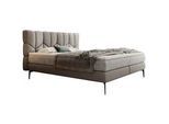 Esposa Boxspringbett , Graubraun , Textil , Kombination Echtleder/Stoff , Rindleder , H2 + H3 , 7-Zonen , Höhe ca. 17,5 cm , 180x200 cm , Fsc, Reach, Made in Eu , Lederauswahl, Topper durchgehend, in verschiedenen Größen erhältlich, Partnermatratze mit durchgehendem Bezug, Härtegradauswahl , Schlafzimmer, Betten, Boxspringbetten