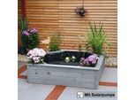 Promadino Hochteich mit 4 seitlichen Pflanzzonen Solar, grau
