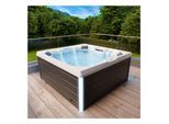 TroniTechnik® Outdoor Whirlpool Spa TORCELLO 210cm x 210cm mit Heizung, Hydromassage, Farblicht