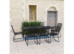vidaXL 9-tlg. Garten-Essgruppe Poly Rattan und Glas