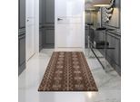 Teppich CARPET CITY "April 0608", braun, B:80cm H:10mm L:150cm, Polyester, Teppiche, Teppich, Läufer, weich durch Microfaser, Boho Ethno Look, Wohnzimmer