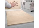Fellteppich PACO HOME "Rabbit 780", beige (sand), B:140cm H:26mm L:200cm, Polyester, Teppiche, Fellteppich, Kunstfell, Kaninchenfell-Haptik, ein echter Kuschelteppich, Uni-Farben