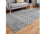 Teppich ANDIAMO "La Rochelle", grau, B:120cm H:7mm L:170cm, Polypropylen, Teppiche, Teppich, Boho-Skandinavischer Stil, Hoch-Tief Effekt, modern, Wohnzimmer