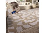 Teppich VILLEROY & BOCH "Therese", beige (creme), B:160cm H:5,5mm L:230cm, Polyester, Teppiche, Teppich, Wohnzimmer, Schlafzimmer, Modern, Hoch-Tief Effekt, Flur