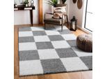 Hochflor-Teppich SANAT "Milano 1250", grau (hellgrau), B:60cm H:30mm L:110cm, Kunstfaser, Teppiche, Hochflor, Wohnzimmer, Schlafzimmer, fussbodenheizungsgeeignet