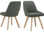 Esszimmerstuhl INOSIGN "Dilla, TOPSELLER", grün (dunkelgrün, massive eichenholzbeinen), B:50cm H:82cm T:58cm, Metall, Stühle, Esszimmerstuhl, im 1er und 2er Set, Webstoff Bezug, Sitzhöhe 48 cm, Küchenstuhl