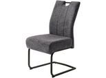 Esszimmerstuhl MCA FURNITURE "AMERY", grau (anthrazit, schwarz matt lackiert), B:49cm H:98cm T:63cm, Polyester, Stühle, Esszimmerstuhl, (2er-Set), Taschenfederkern, Belastbarkeit 150 kg, Sitzhöhe ca. 49 cm